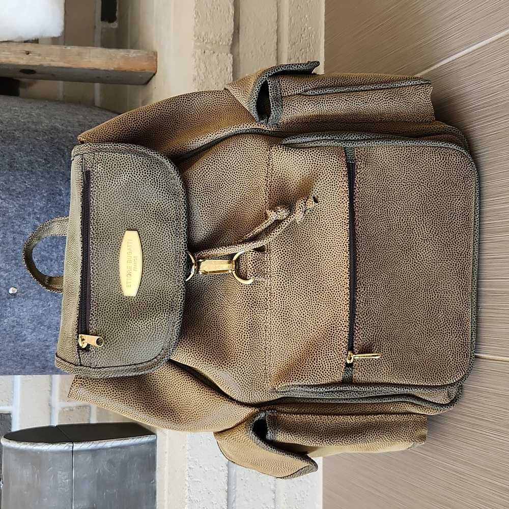 Ettore Bugatti Pebbled Faux Leather Backpack